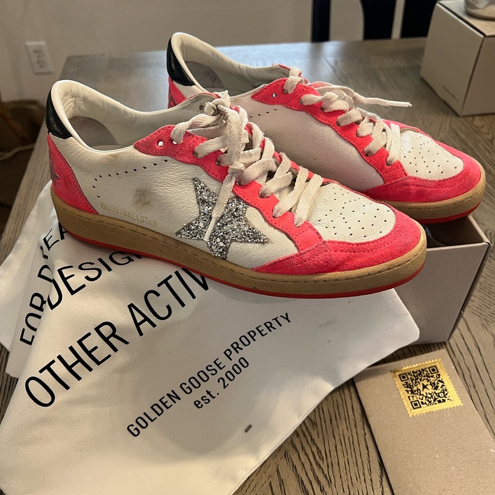 Golden Goose Ballstar women’s White and Pink Sneakers